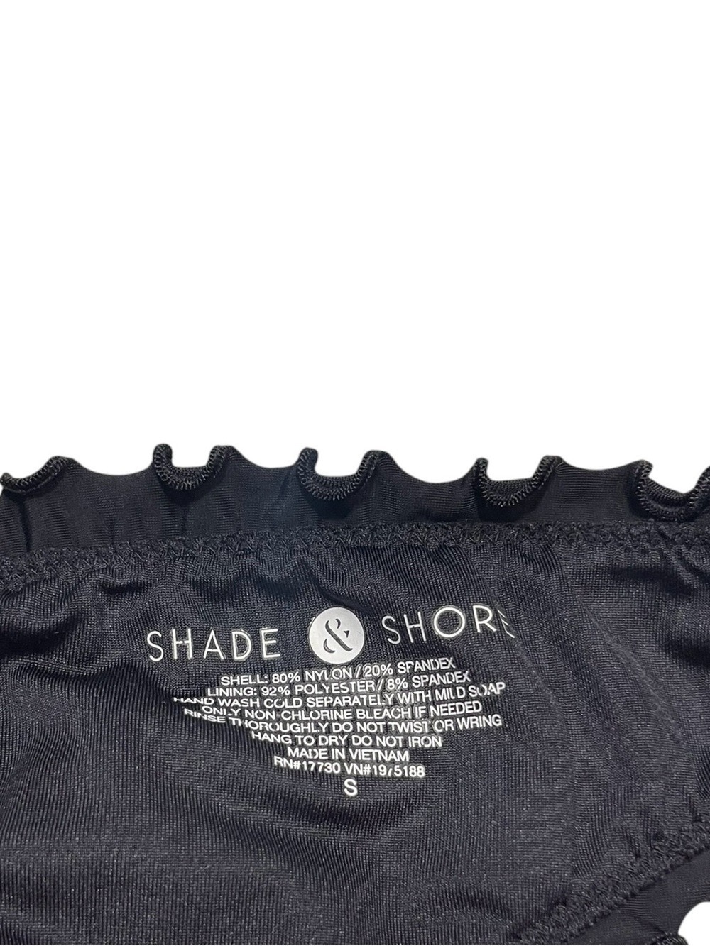 Shade & Shore - Women's Low Rise Ruffle Cheeky Bikini Bottom - Black Small 4-6 - Picture 3 of 4